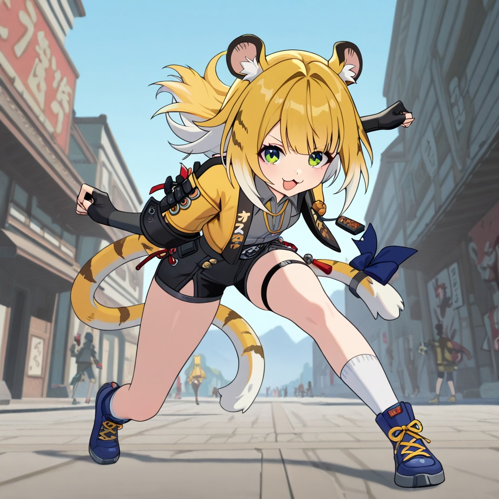 Ju Fufu (Zenless Zone Zero),  blonde hair,  two-tone hair on Tensor.Art
