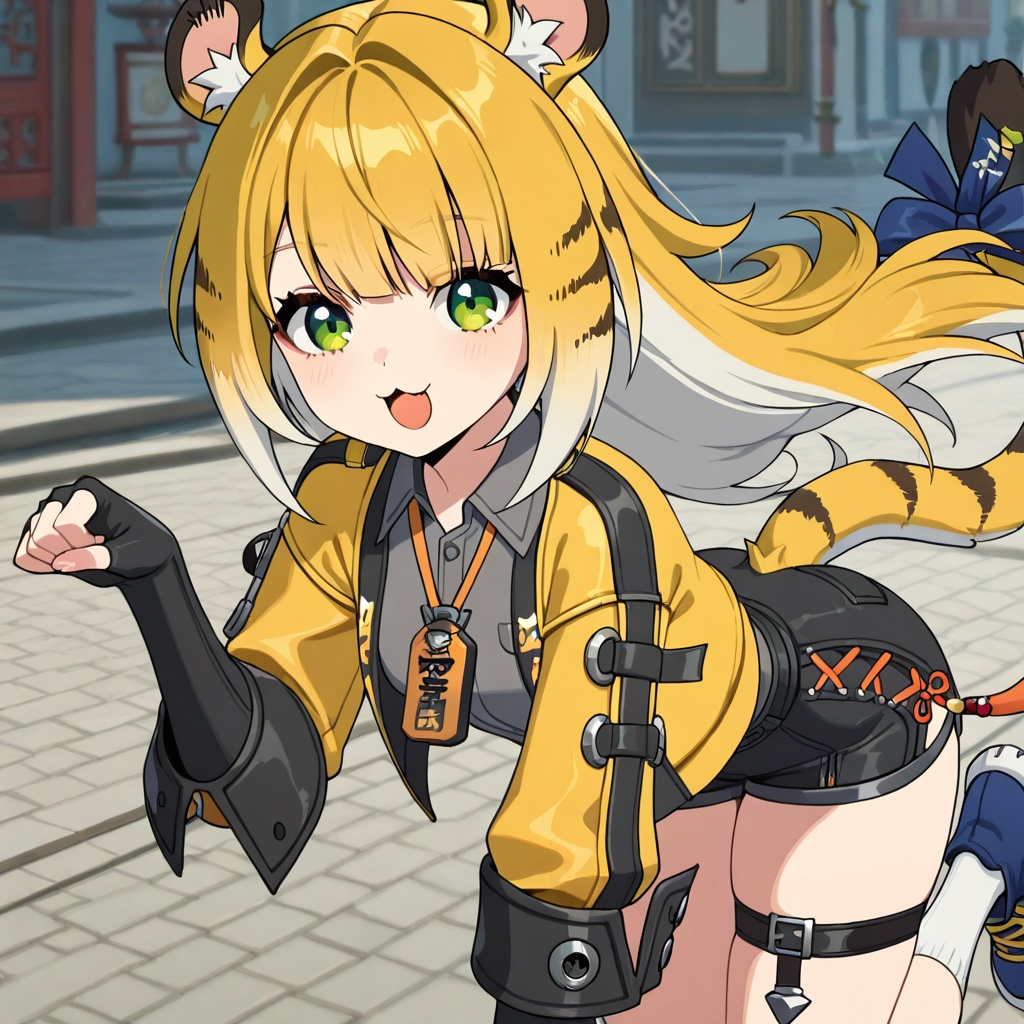 Ju Fufu (Zenless Zone Zero),  blonde hair,  two-tone hair on Tensor.Art