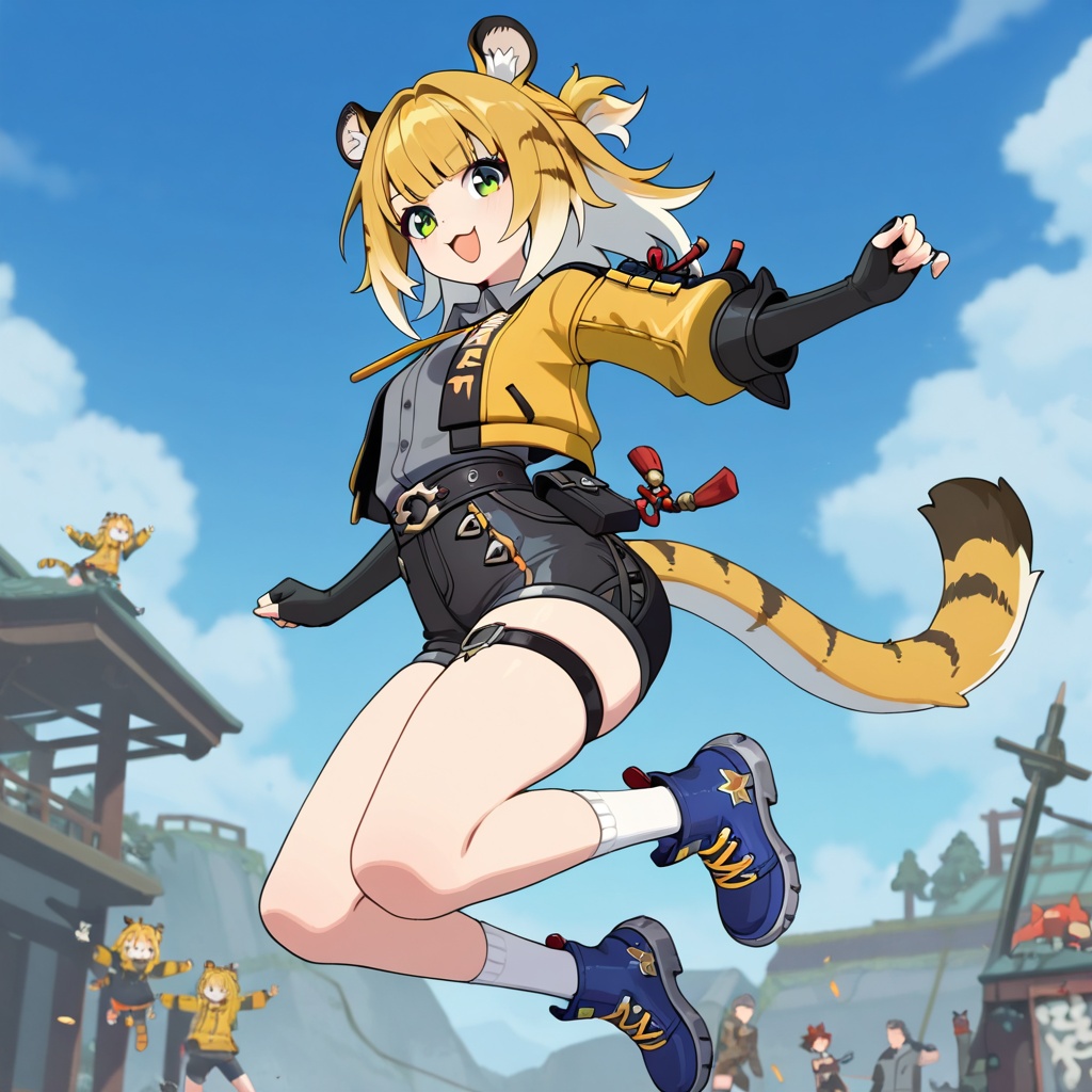 Ju Fufu (Zenless Zone Zero),  blonde hair,  two-tone hair on Tensor.Art