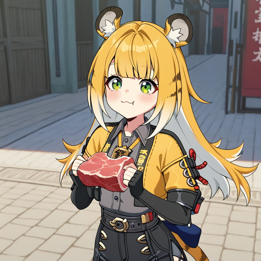 Ju Fufu (Zenless Zone Zero),  blonde hair,  two-tone hair on Tensor.Art