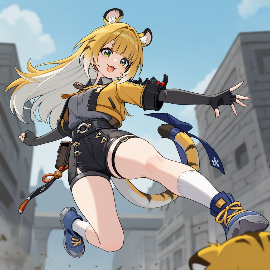 Ju Fufu (Zenless Zone Zero),  blonde hair,  two-tone hair on Tensor.Art
