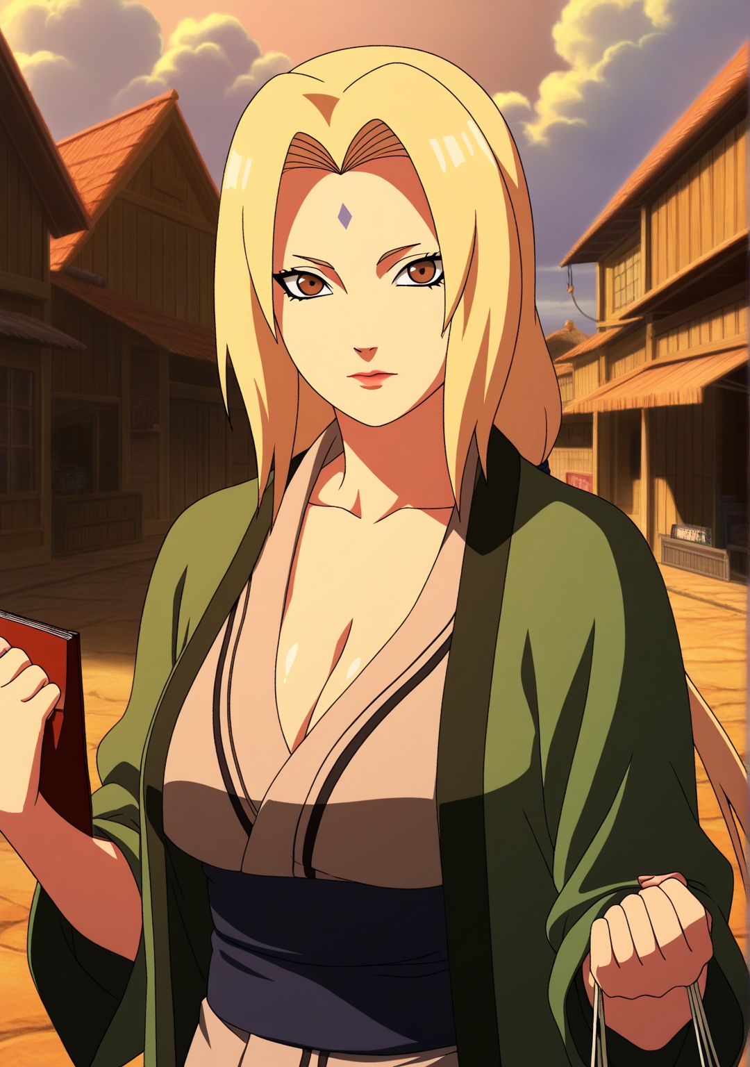anime coloring,  1girl,  tsunade senju \(naruto shippuden\) on Tensor.Art