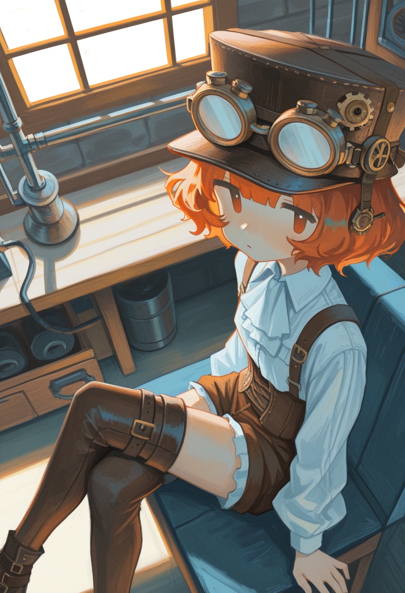 1girl,  solo,  orange hair on Tensor.Art