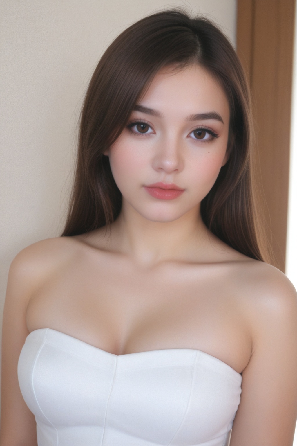 Photo of a gorgeous young woman,  mole,  upper body on Tensor.Art