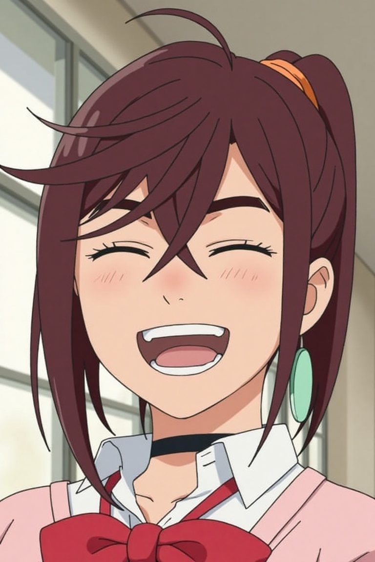 Anime of Ayase Momo,  close up,  big smile on Tensor.Art