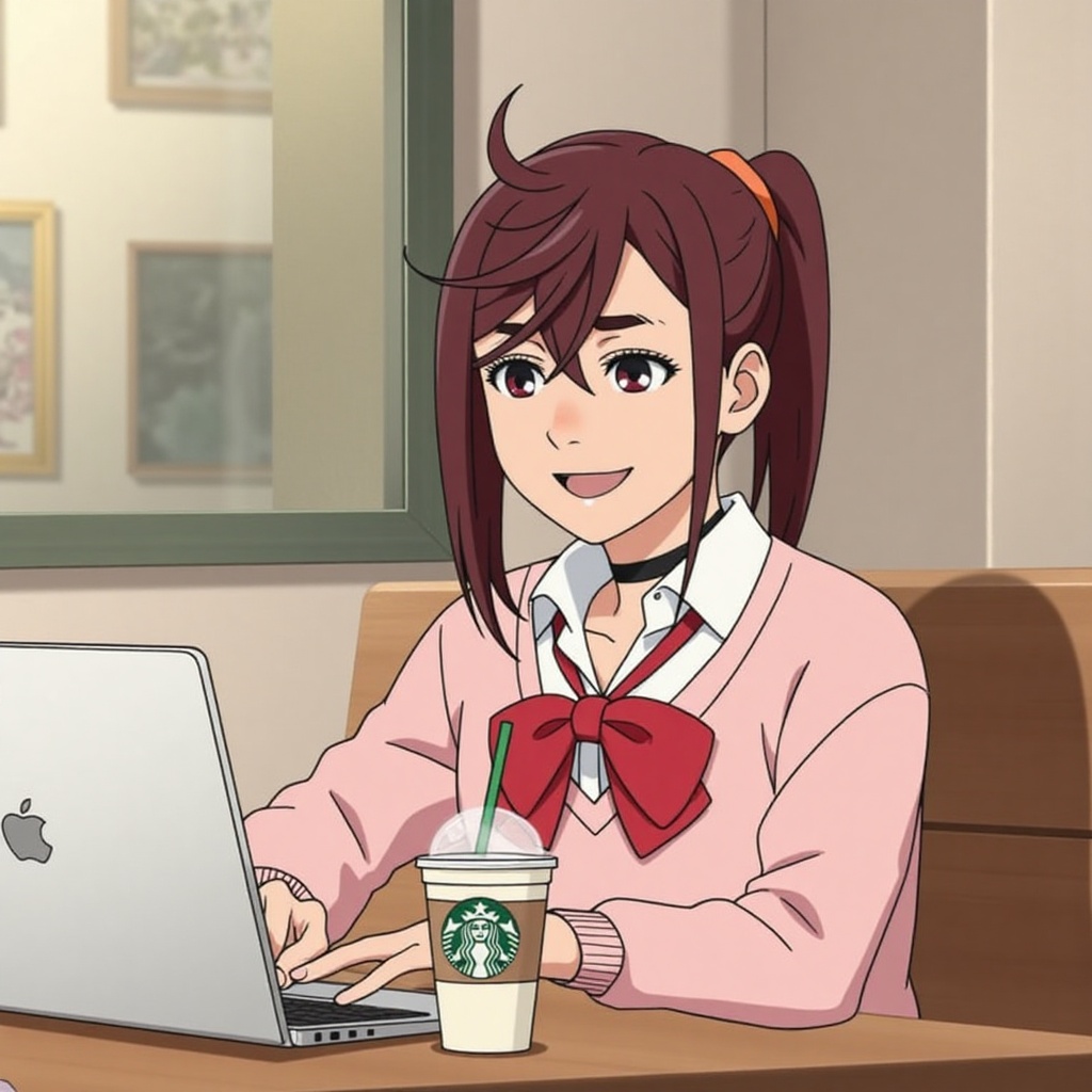 ayase momo,  anime style,  pink school uniform on Tensor.Art