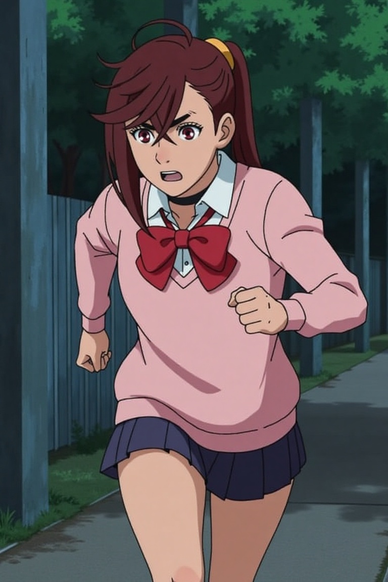 Kyoto Animation style,  ayase momo,  pink school uniform on Tensor.Art