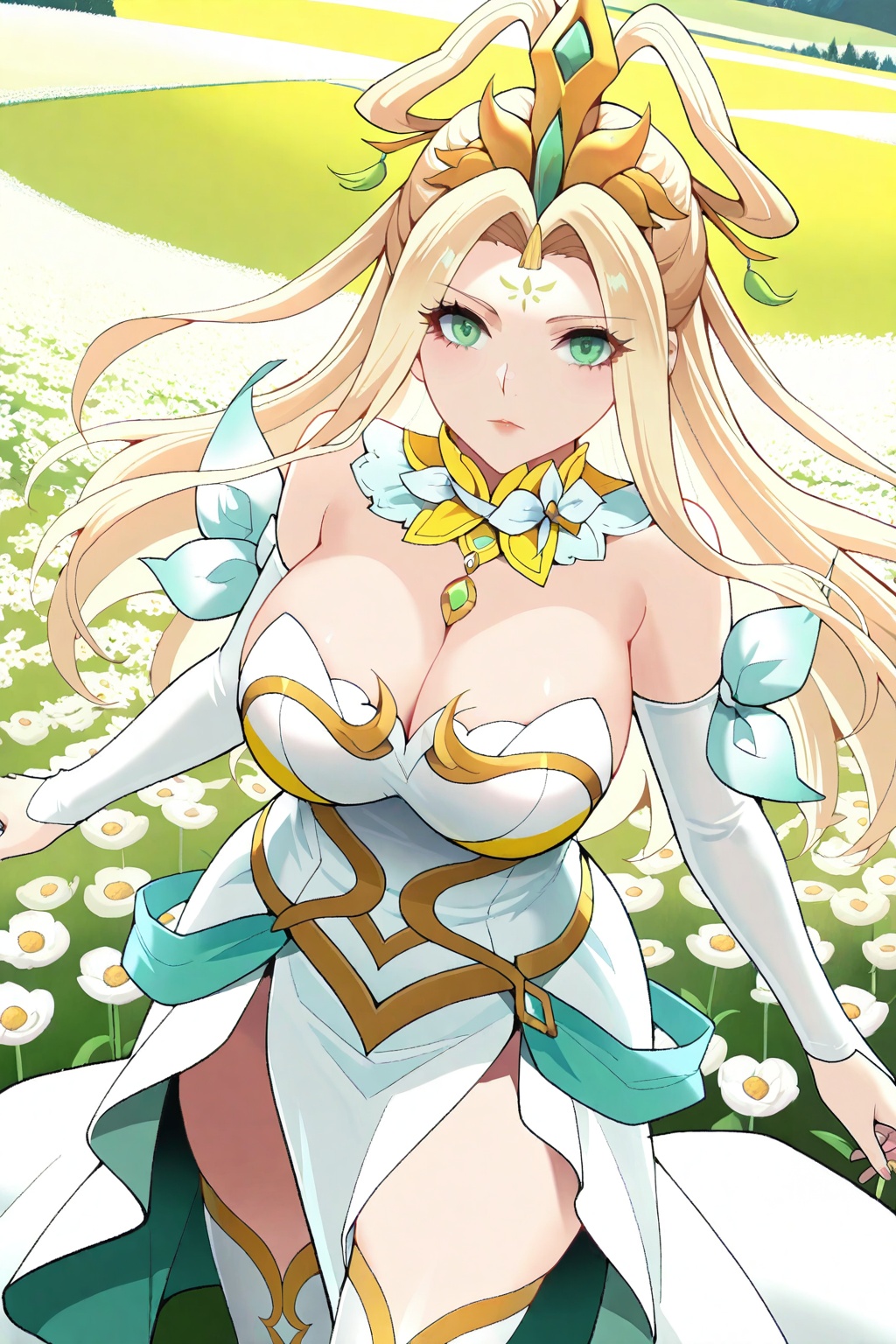 flower field,  flower field,  Thigh exposed on Tensor.Art