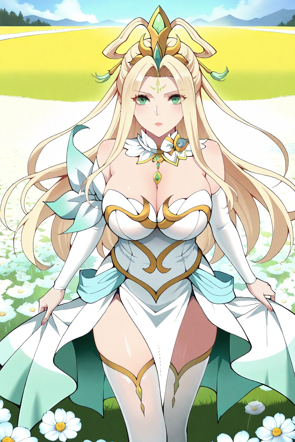 flower field,  flower field,  Thigh exposed on Tensor.Art