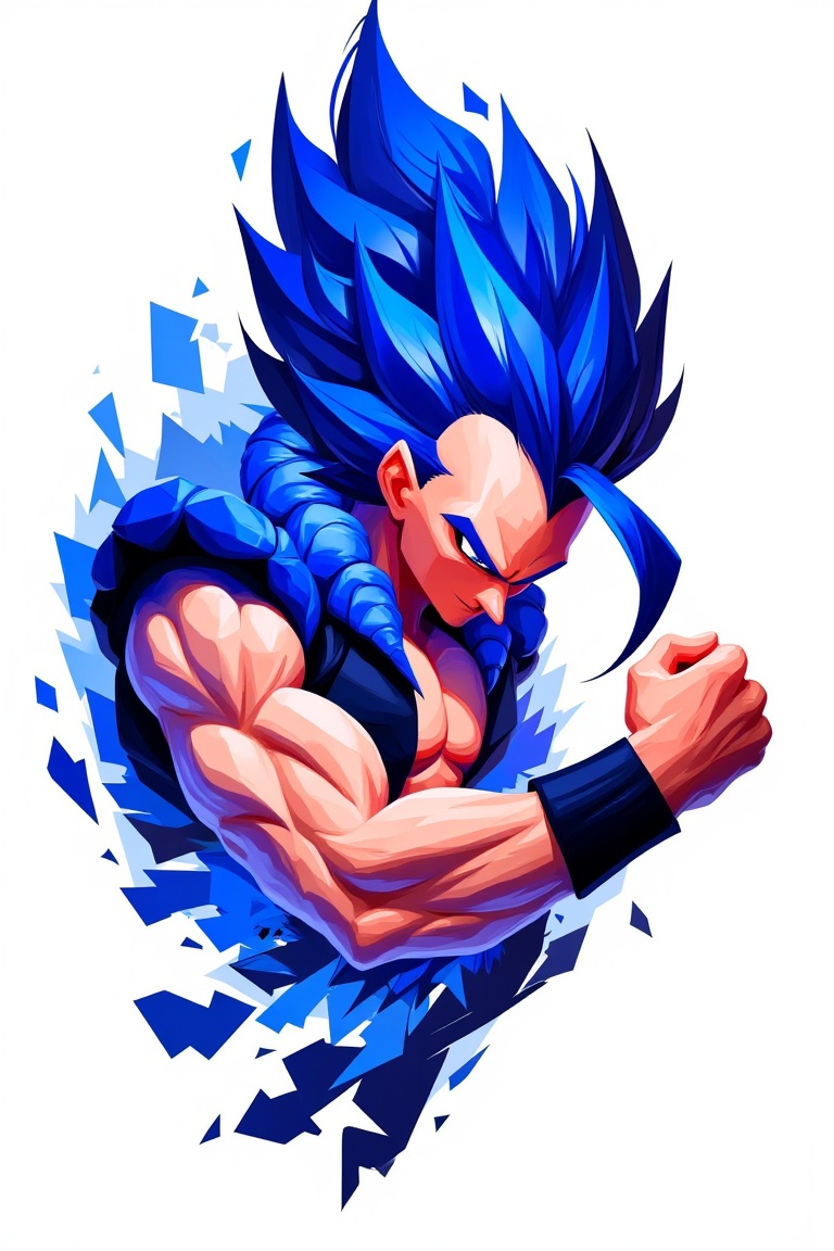 blueflame_warrior_style,  upper body only,  clenched fists glowing on Tensor.Art