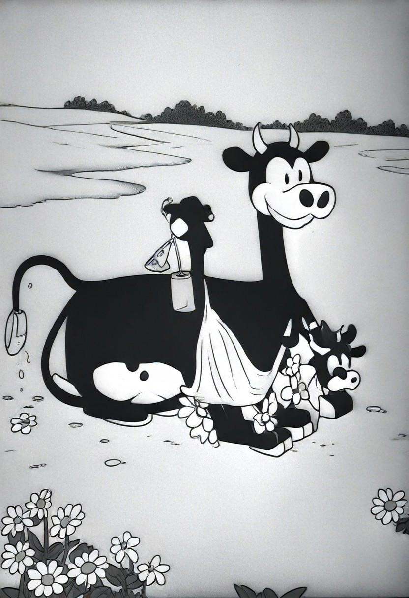 1girl,  anthropomorphic_animal,  cow on Tensor.Art