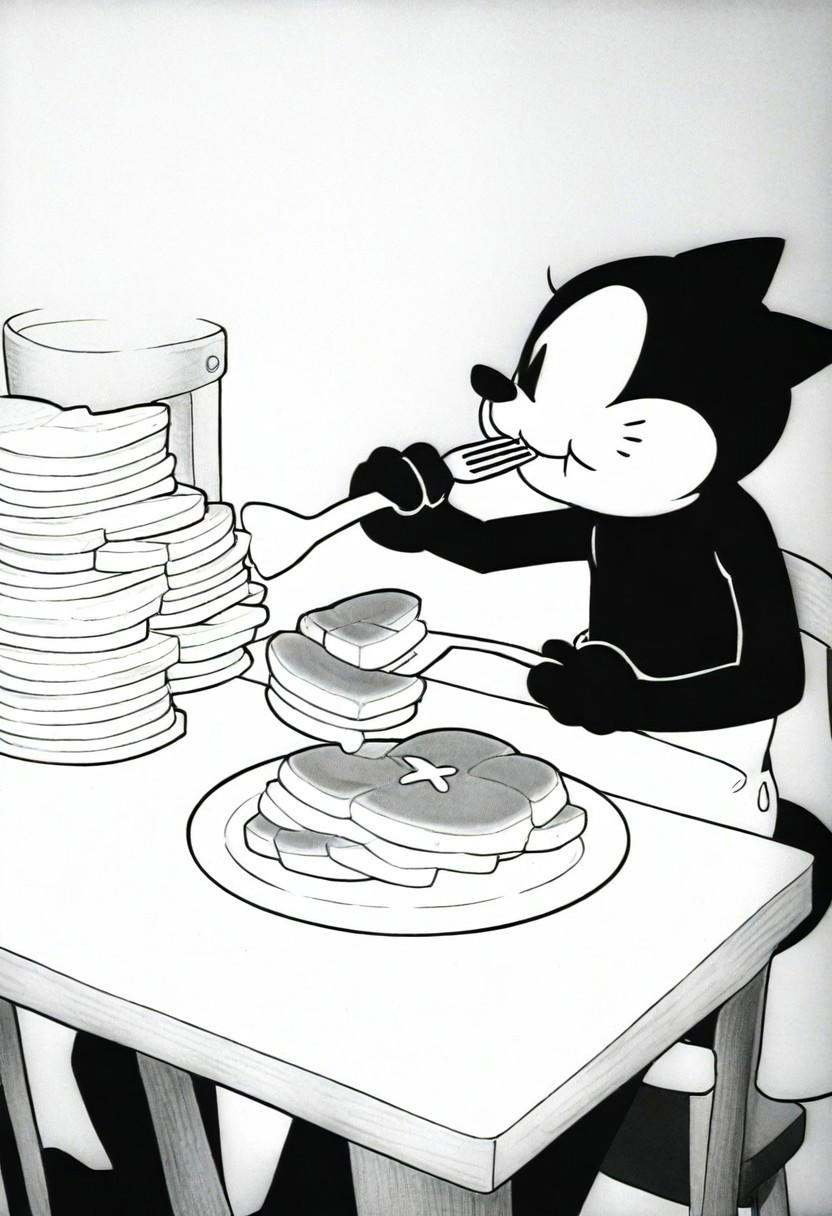 1boy,  anthropomorphic_animal:cat,  monochrome on Tensor.Art