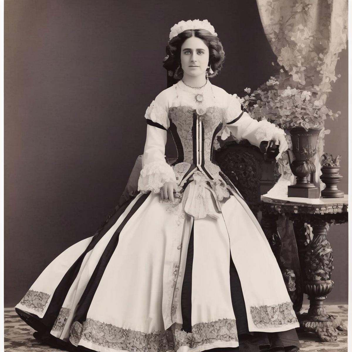 19th century,  antique photo,  monochrome on Tensor.Art