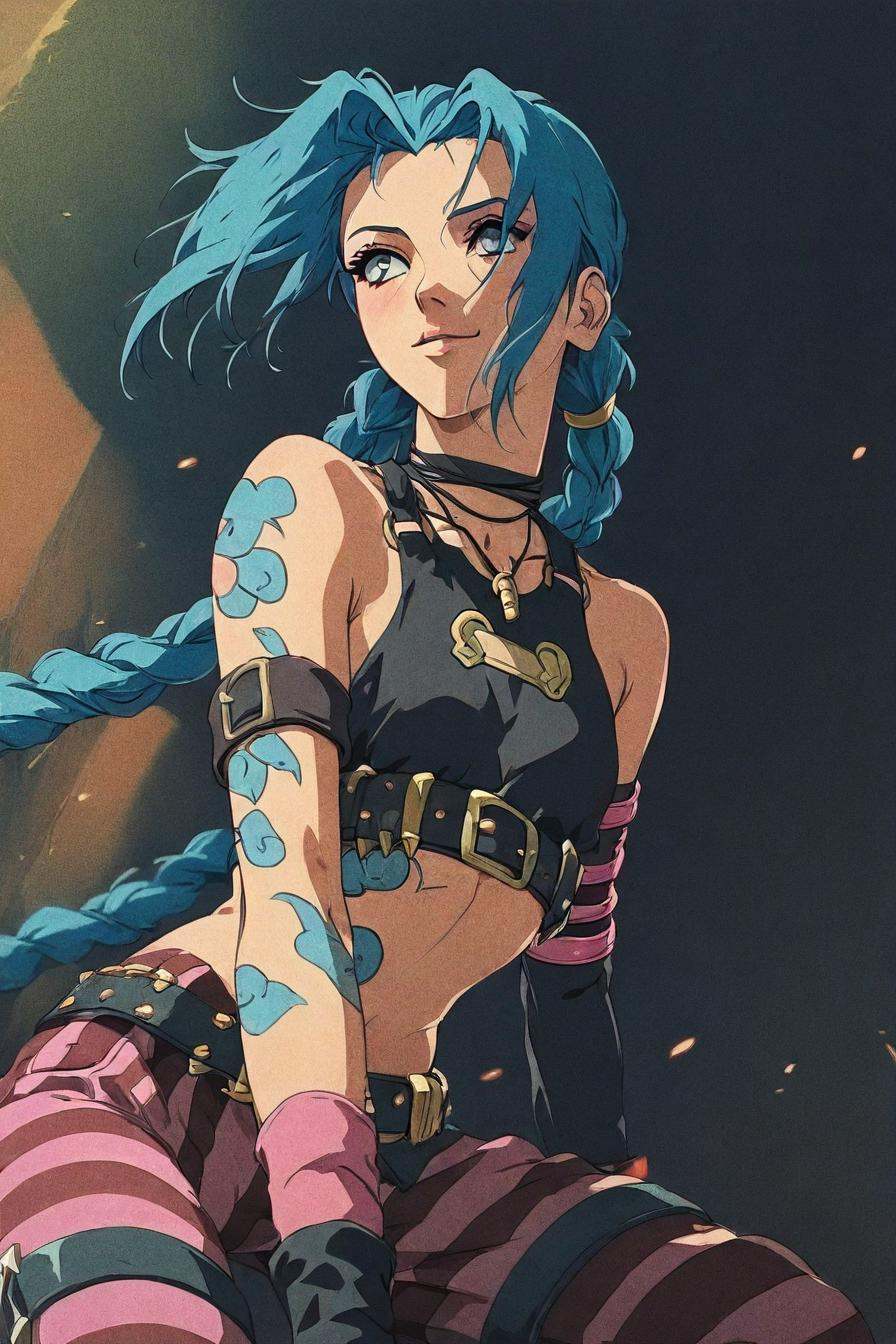 jinx,  blue hair,  pale skin on Tensor.Art