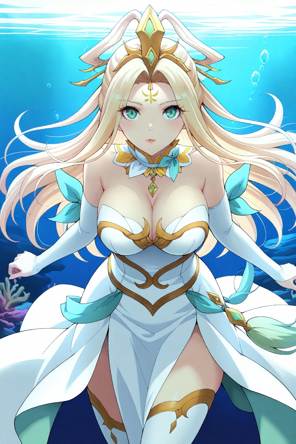 underwater,  underwater,  Thigh exposed on Tensor.Art