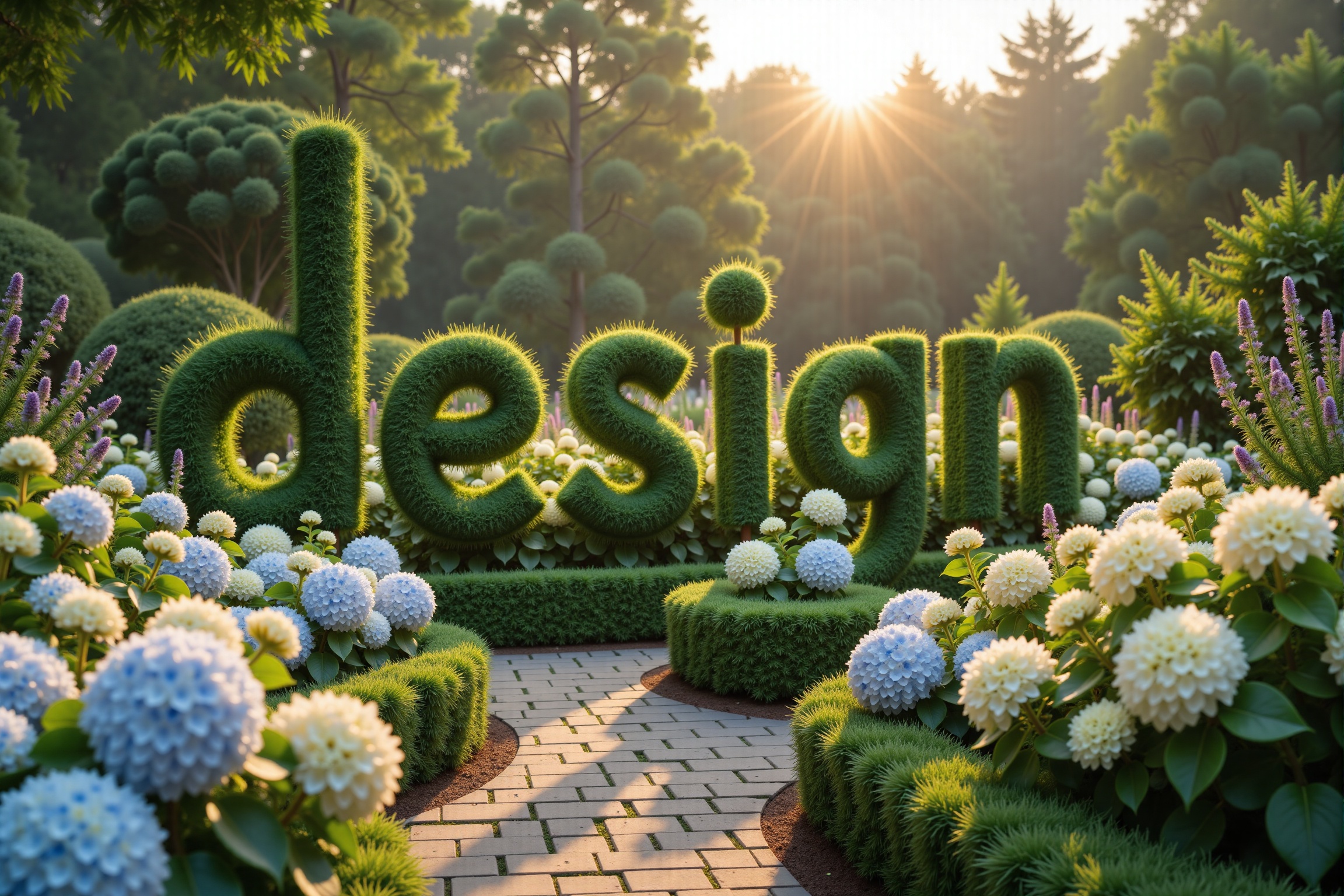 ## The park's Living Alphabet From a small hill,  a charming picture opens up: an unusual pattern of living letters spread...