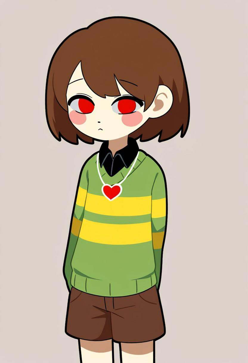 Solo,  Chara/(Undertale/),  striped sweater on Tensor.Art