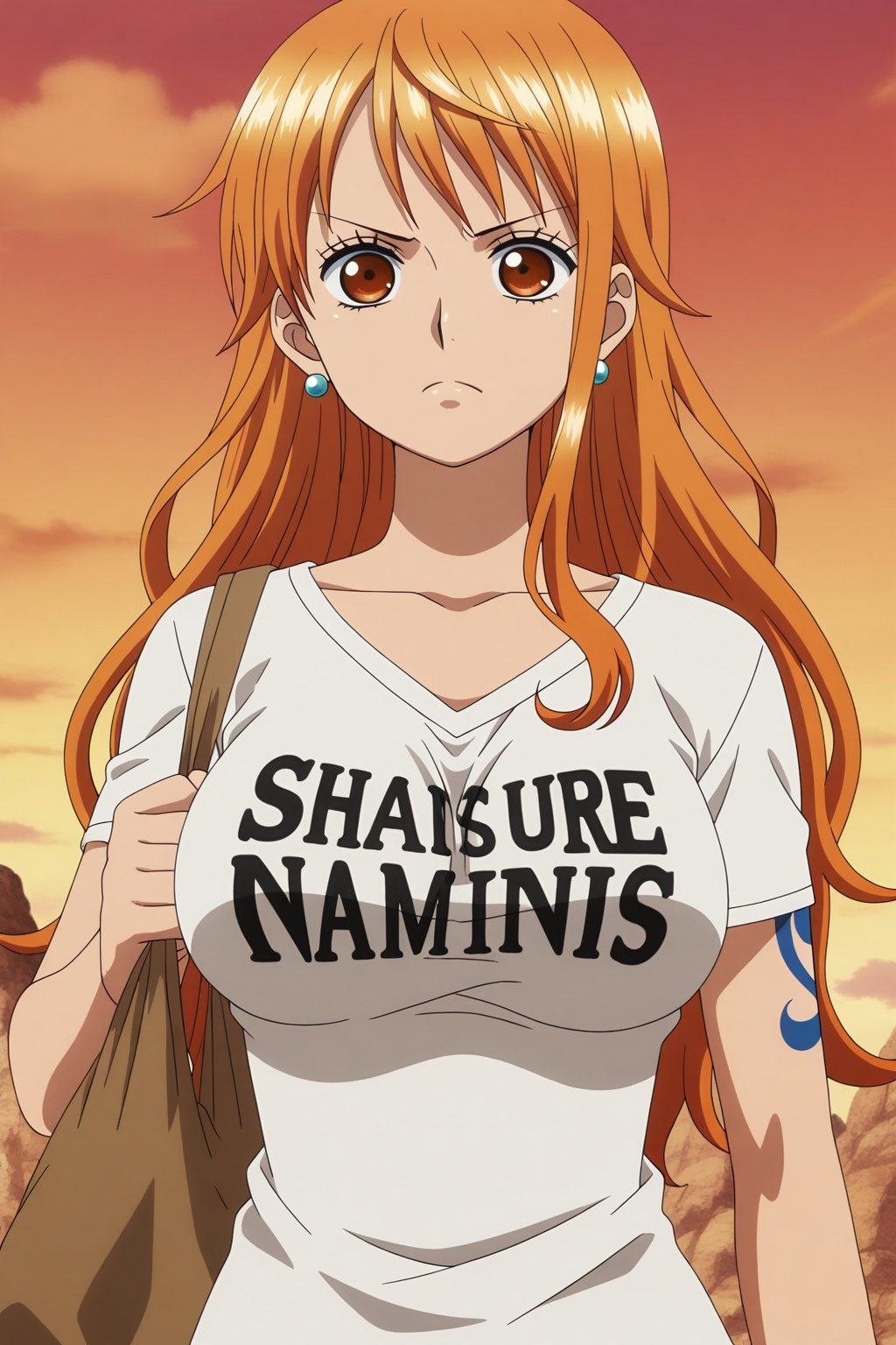 1girl,  nami_(one_piece),  breasts on Tensor.Art