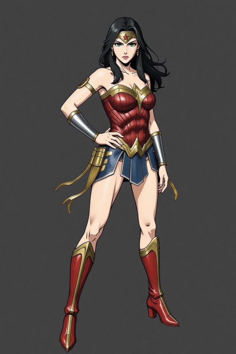 Yor Forger,  spy x family,  standing in Wonder Woman costume from WW84 film on Tensor.Art