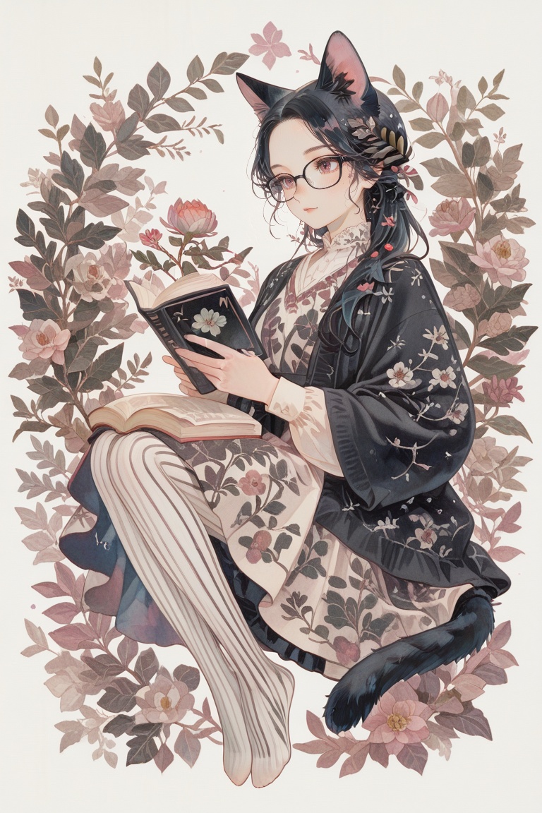 Catgirl,  black hair,  fair skin on Tensor.Art