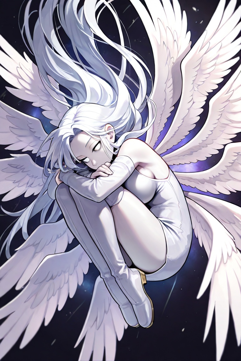 wings,  ,  long hair on Tensor.Art
