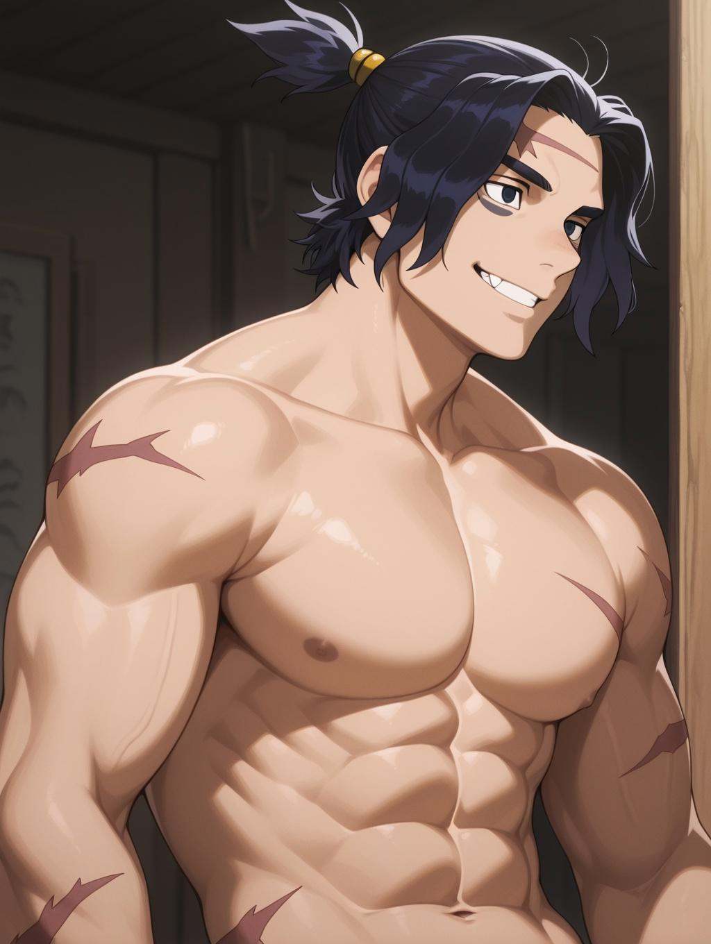 Kunagi,  ponytail,  scar on Tensor.Art