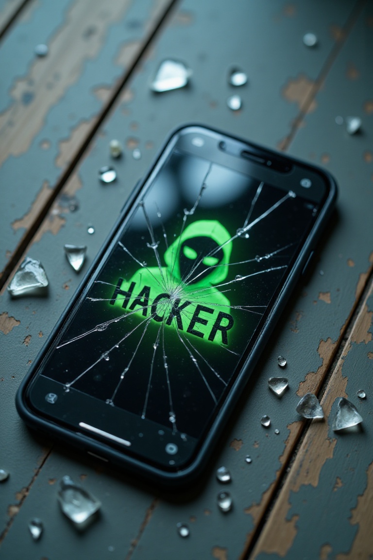 Resting on the table is a mysterious artifact of modernity — a dark gray smartphone,  like a wounded warrior showing off h...