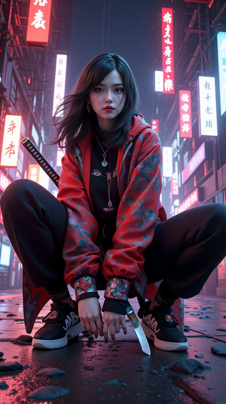 Epic CG masterpiece,  cyberpunk style Chinese girl,  stunningly beautiful on Tensor.Art