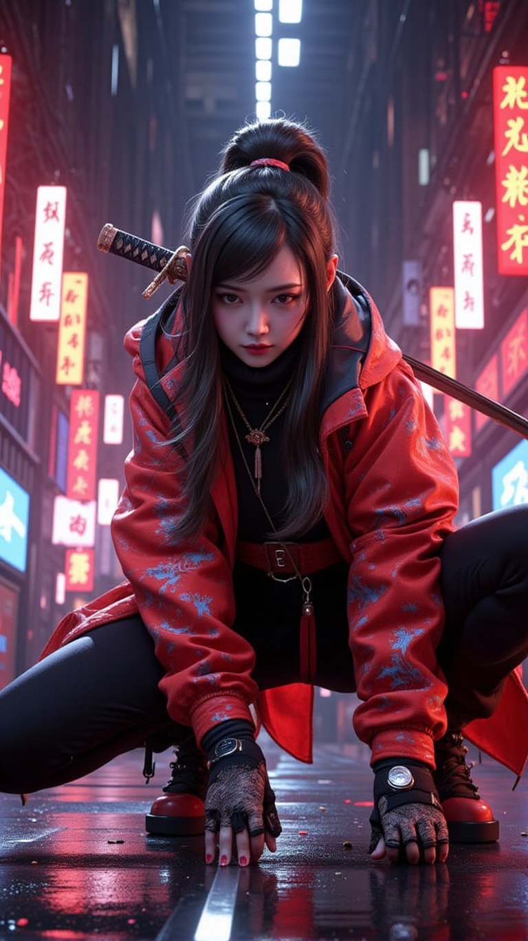 Epic CG masterpiece,  cyberpunk style Chinese girl,  stunningly beautiful on Tensor.Art