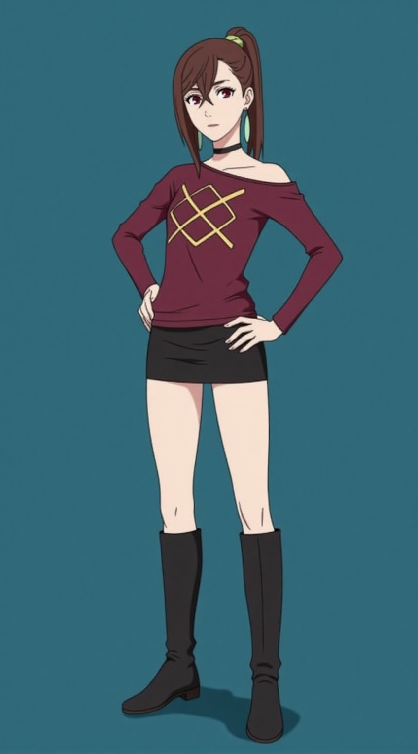 ayase momo standing,  model pose,  one hand on hip on Tensor.Art