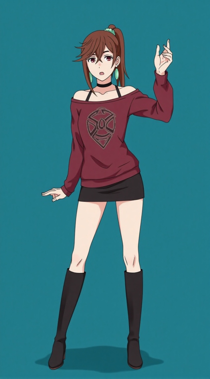 ayase momo standing,  model pose,  one hand on hip on Tensor.Art