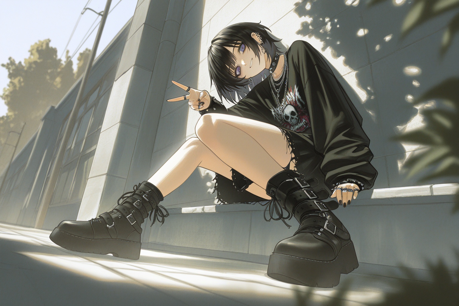 v1nne,  1girl,  black hair on Tensor.Art