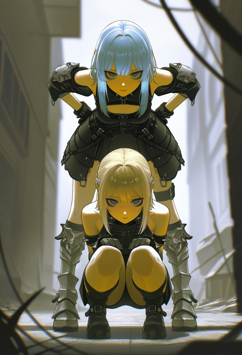 v1nne,  2girls,  armour on Tensor.Art