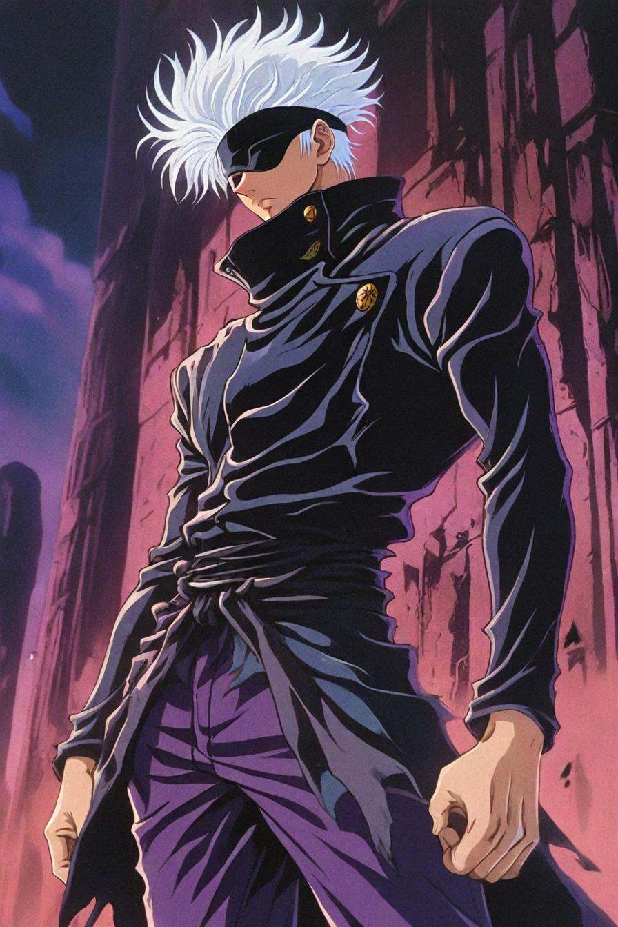 gojou satoru,  white hair,  purple pants on Tensor.Art