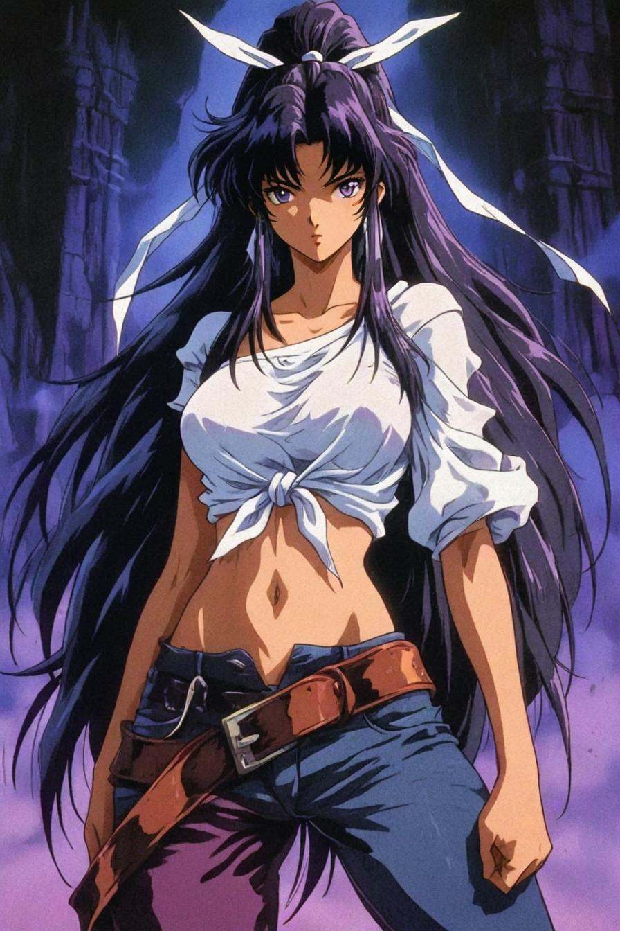 looking at the viewer,  asymmetrical clothes,  navel on Tensor.Art