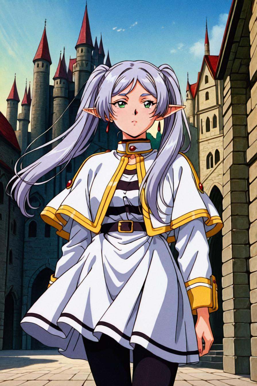 long hair,  twintails,  green eyes on Tensor.Art