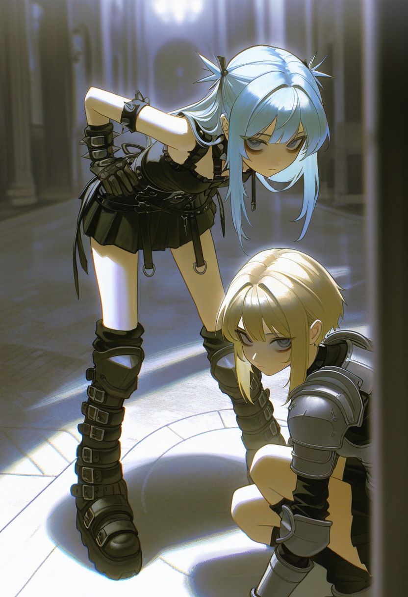 v1nne,  2girls,  armour on Tensor.Art