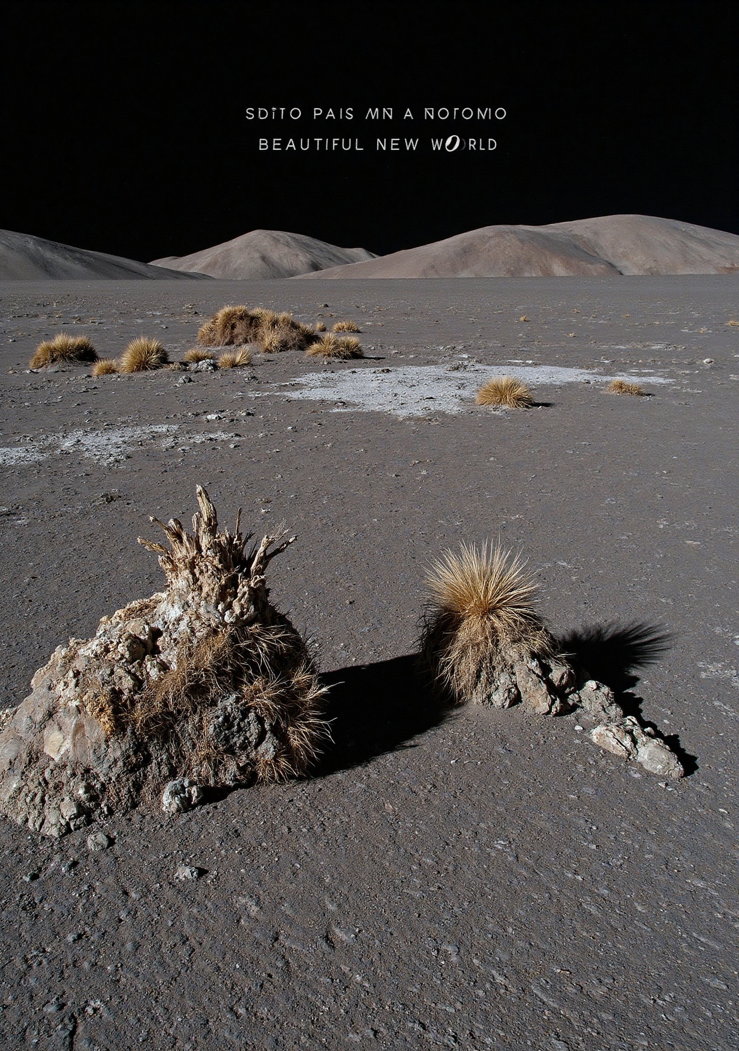 A desolate moon landscape with arid,  alien terrain. The scene is framed with a wide-angle shot,  emphasizing vast emptine...