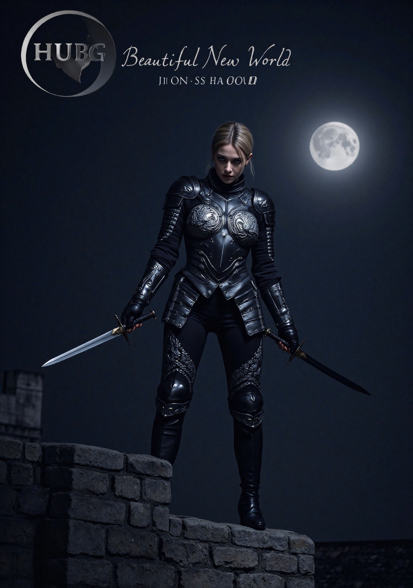 A princess in a sleek,  obsidian-colored suit of armor,  intricately etched with silver dragons on Tensor.Art