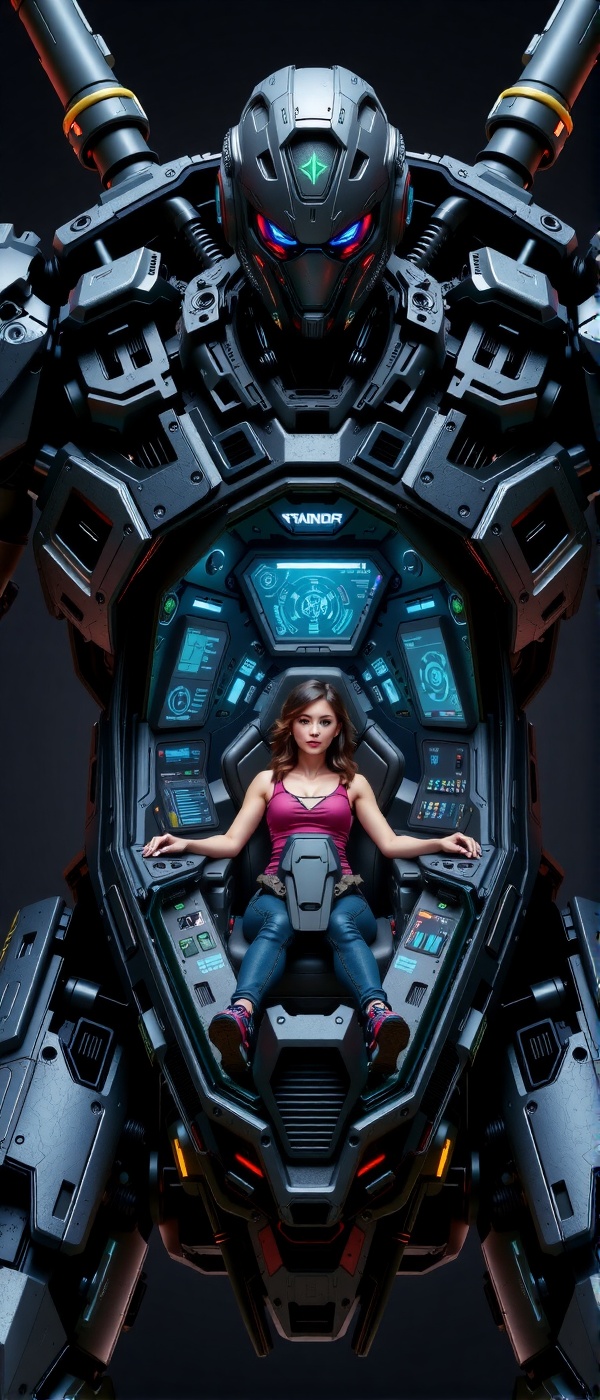 futuristic giant robot,  Mecha_pilot,  open cockpit on Tensor.Art