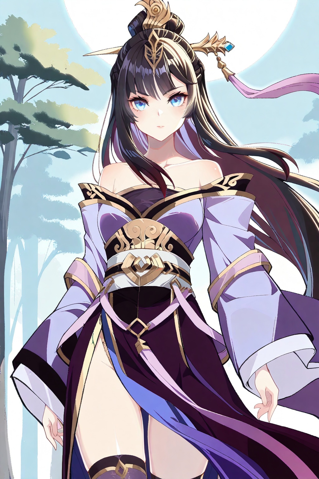 Random scene,  Random scene,  Thigh exposed on Tensor.Art