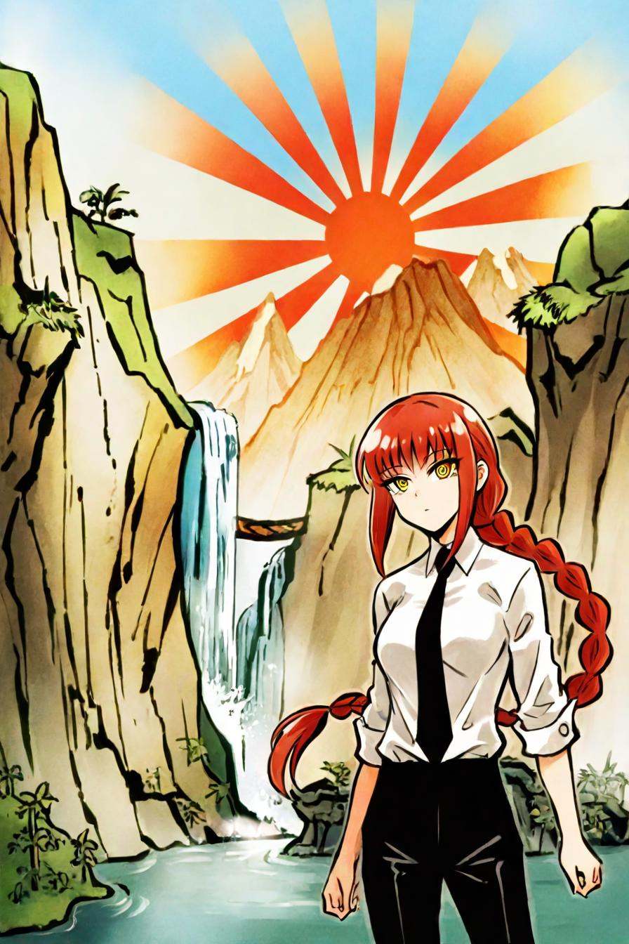 makima,  red hair,  yellow eyes on Tensor.Art
