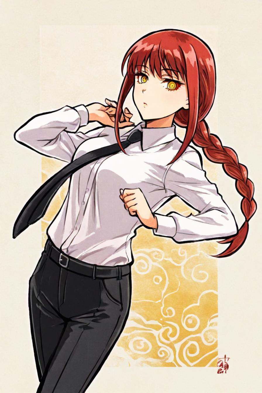makima,  red hair,  yellow eyes on Tensor.Art