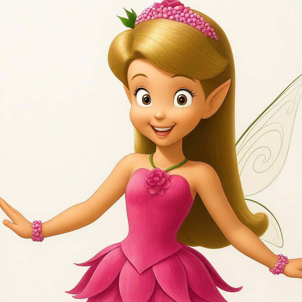 flower tiara,  translucent wings,  floral dress on Tensor.Art