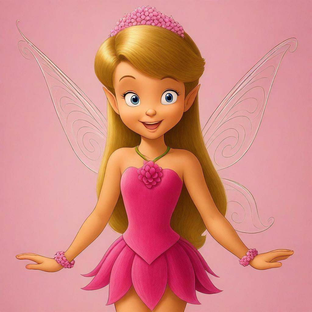straight hair,  flower bracelet,  pink dress on Tensor.Art
