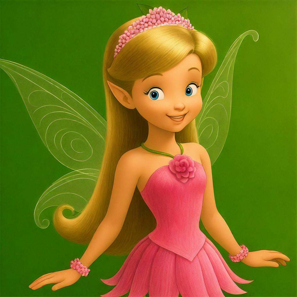 pink dress,  floral dress,  pointed ears on Tensor.Art