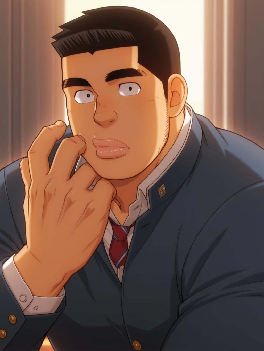 Takeo Gōda,  Pink lips,  bara on Tensor.Art