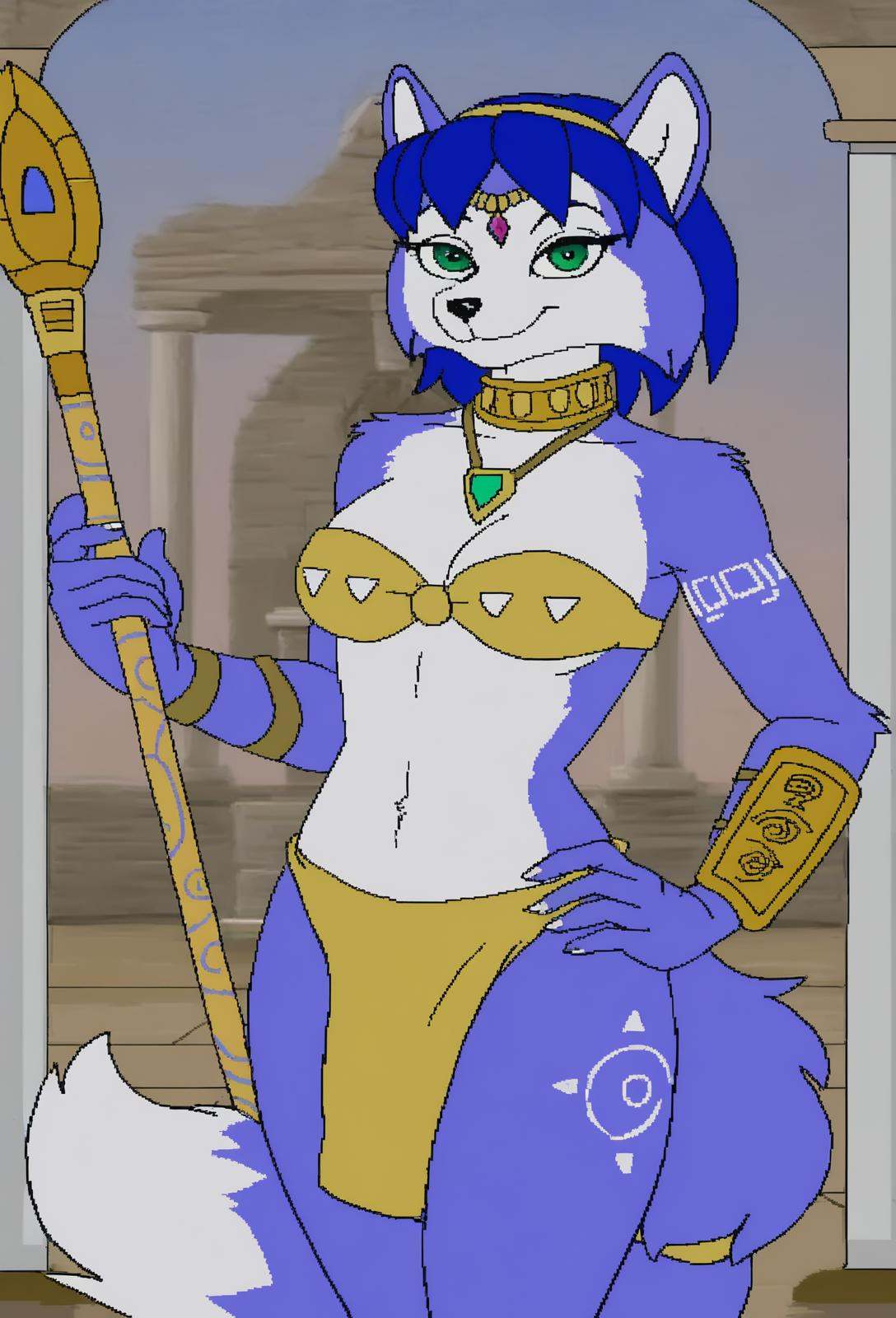 cdi style,  flat colors,  krystal \(star fox\) on Tensor.Art