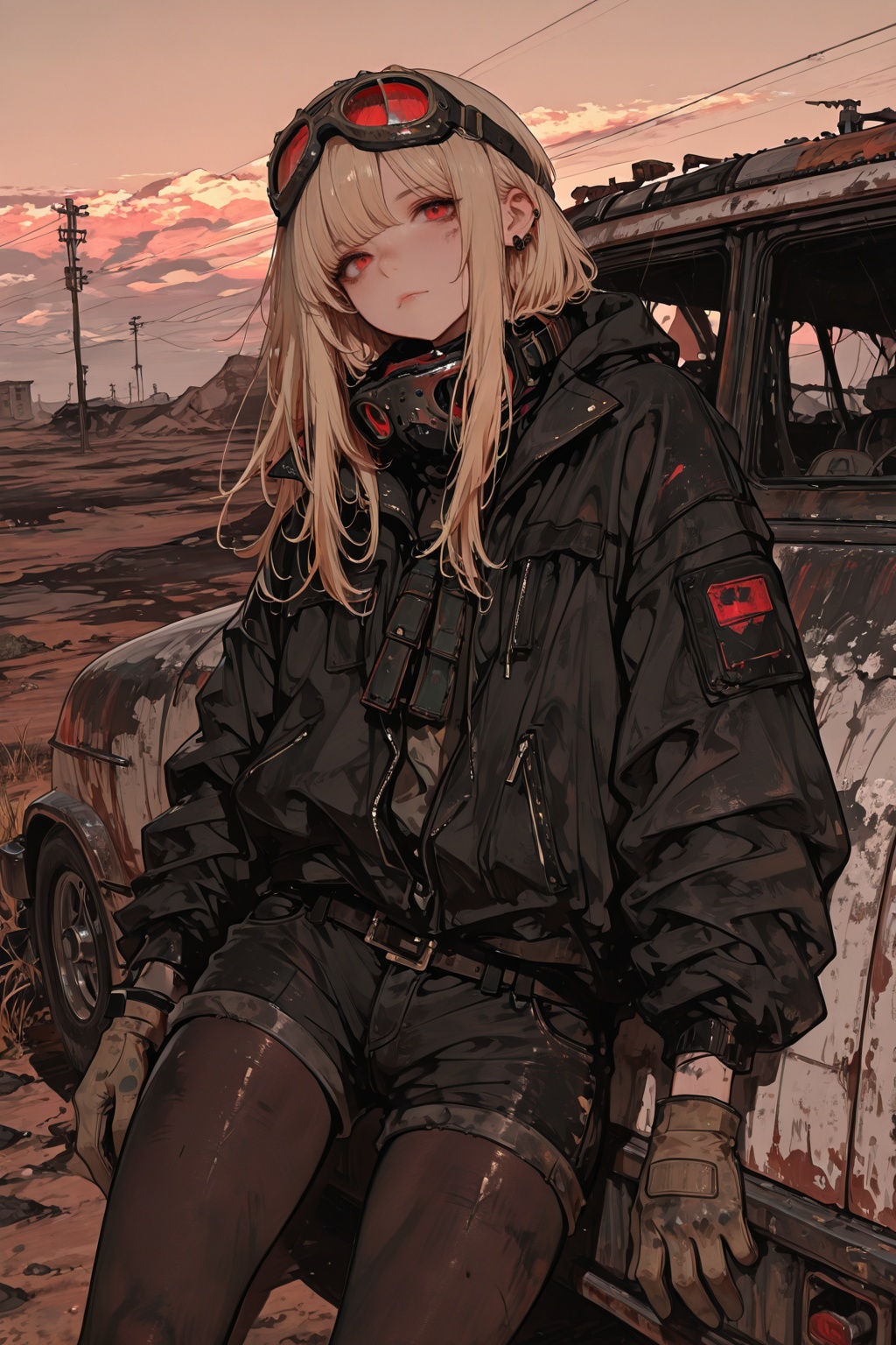 girl,  masterpiece,  black jacket on Tensor.Art