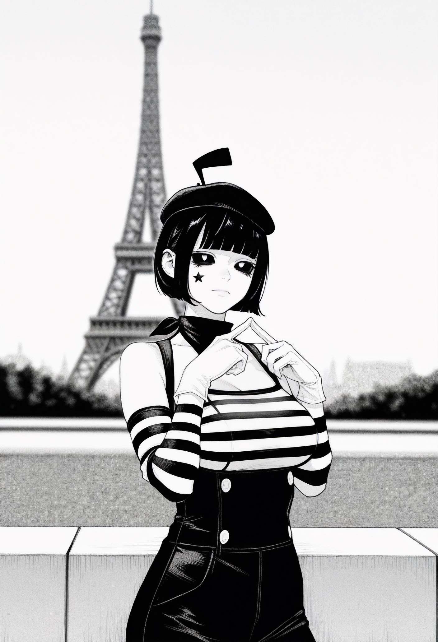 1girl,  solo,  eiffel tower on Tensor.Art